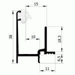 LUVEMA Aanslagprofiel Lu-V3.3.G geanodiseerd - Afbeelding 3
