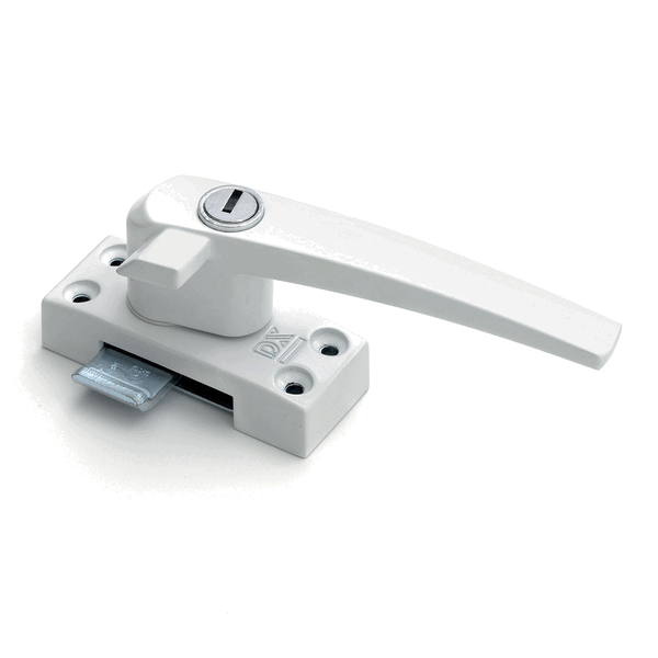 01305213002.gif DX Raamboompje Cilinderslot met Nok Rechts SKG* epoxy Wit (Incl. Sluitkom) RBM R 1300 WE - Afbeelding 1