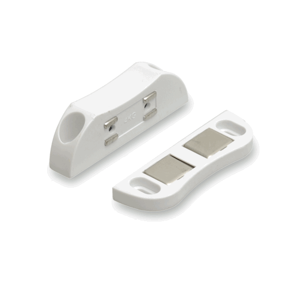 04147003002.gif DX Magneetsnapper MC 9 3kg 55x11mm Opschroevend Kunststof/Kunststof Wit MC 9302B - Afbeelding 1