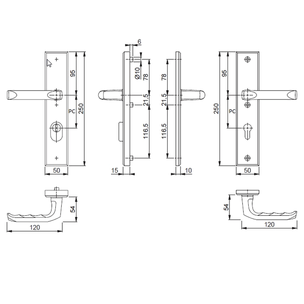 HOPPE London Veiligheidsbeslag KTB PC92 KR/KR 113/2236ZA/2214 F1 DD35-40 SKG*** - Afbeelding 2