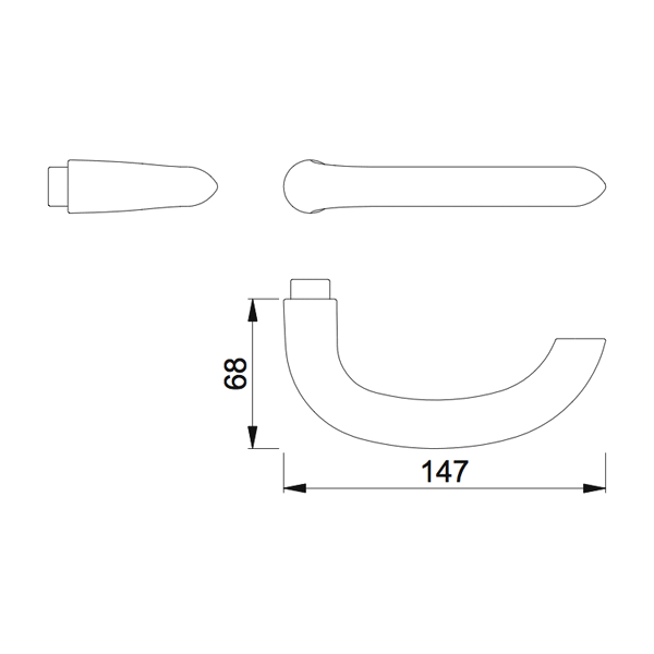 HOPPE Marseille Halve Deurkruk Gatdeel (Snelstift) 1138 F1 - Afbeelding 2