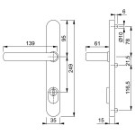 HOPPE Smalschild KTB PC92 Buitenschild met Kruk M1313G/3359ZA Messing SKG*** - Afbeelding 2