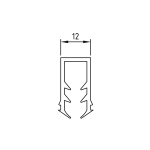 DUCO Droogbeglazingsrubber Glasgoot 12mm H15 Zwart (per meter)