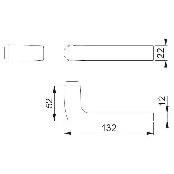 1643.jpg HOPPE Dallas Halve Deurkruk Gatdeel (Snelstift) 1643 Zwart - Afbeelding 2
