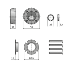 LIPS Veiligheidsrozet Kerntrekbeveiliging 1754 VR AK Voor Oplegsloten 1753/1754 RVS DD38-42 SKG*** - Afbeelding 2