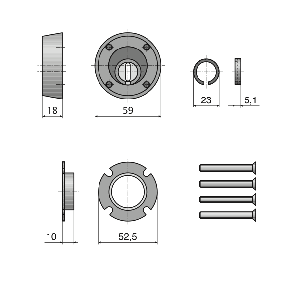 LIPS Veiligheidsrozet Kerntrekbeveiliging 1754 VR AK Voor Oplegsloten 1753/1754 RVS DD38-42 SKG*** - Afbeelding 2