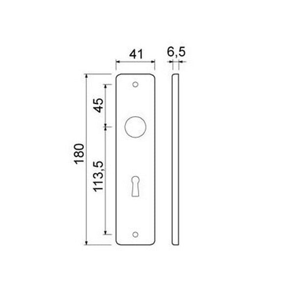 DX/AMI Binnendeurschilden WC57 (5mm Stift) 180/41 RH Zwart KS WC 5/57 BE - Afbeelding 2