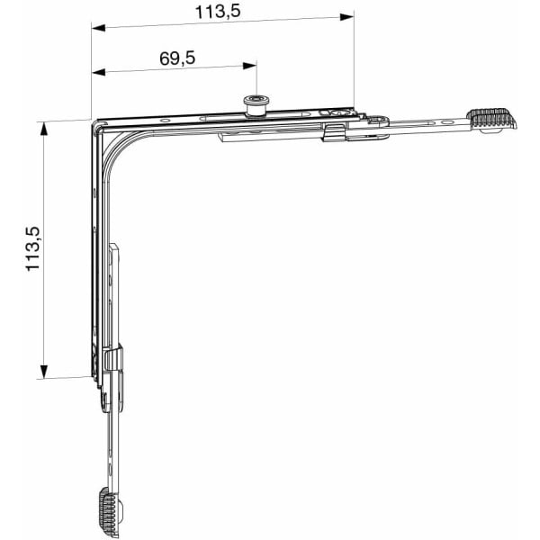 222201-afmetingen.jpg MACO I.S. Hoekoverbrenging Standaard (1 Nok) Multimatic 222201 - Afbeelding 3
