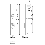 HOPPE Smalschild Kerntrekbeveiliging PC92 Buitenschild Recht 2280ZA F1 SKG*** - Afbeelding 2