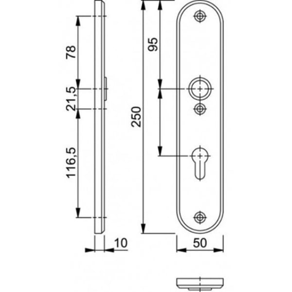 3214.jpg HOPPE Veiligheidsschild Blind Binnenschild Ovaal 3214 Zwart - Afbeelding 2