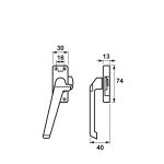 AXA Raamsluiting 3302 Standaard Rechts Wit 3302-31-68/E (Excl. Sluitkom) - Afbeelding 2