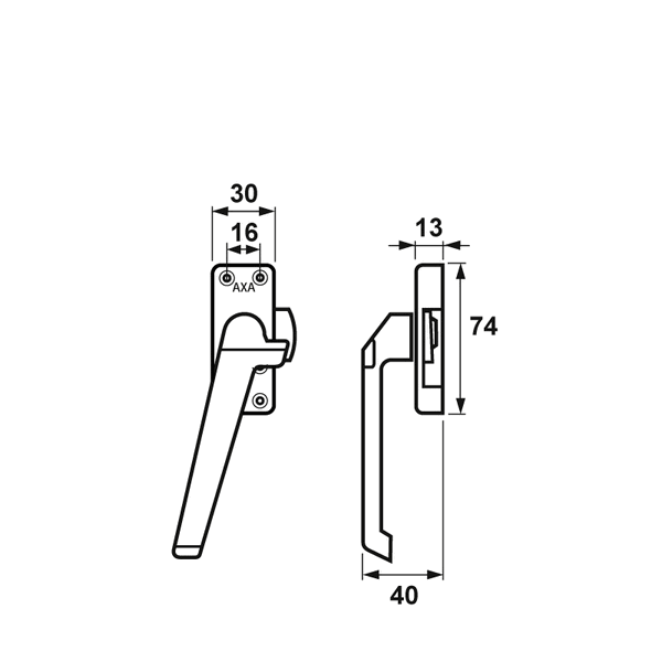 AXA Raamsluiting 3302 Standaard Rechts Wit 3302-31-68/E (Excl. Sluitkom) - Afbeelding 2