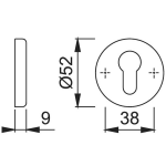 HOPPE Cilinderrozetten PC Klik E42KS ?52mm RVS DD37-42mm - Afbeelding 2
