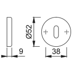 HOPPE Sleutelrozetten SL Klik E42KS ?52mm RVS DD37-42mm - Afbeelding 2