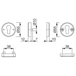 HOPPE Veiligheidsrozetten Kerntrekbeveiliging Ø55 46NSB-ZA/46S DD35-55 Zwart SKG*** - Afbeelding 2