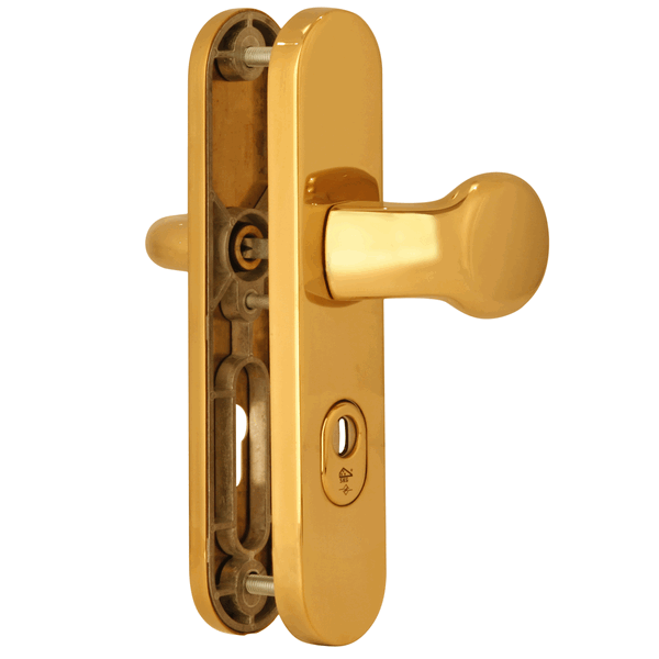 518697m072.gif Dieckmann Veiligheidsbeslag D8697M Kn/Kr MESSING PC72 DD:35-45mm KTB SKG*** - Afbeelding 1