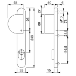 HOPPE Smalschild KTB PC92 Buitenschild met Knop E554G/3359ZA RVS SKG*** - Afbeelding 2