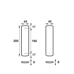 AXA Curve Klik Binnendeurschilden Geheel Blind F1 Geslepen 200x45mm 6210-10-11/E - Afbeelding 2
