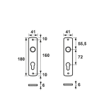 AXA Curve Binnendeurschilden PC72 F1 Geanodiseerd 180x41mm 6350-20-91/72E - Afbeelding 2