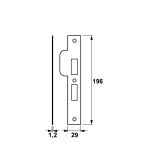 AXA Sluitplaat Rechthoekig voor 7420/7425 PC55 RVS Din RS 7420-10-81/55ER - Afbeelding 2