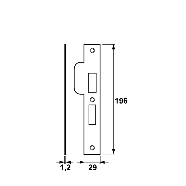 AXA Sluitplaat Rechthoekig voor 7420/7425 PC55 RVS Din RS 7420-10-81/55ER - Afbeelding 2