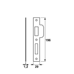 AXA Sluitplaat Rechthoekig voor 7420/7425 PC72 RVS Din RS 7420-10-81/72ER - Afbeelding 2