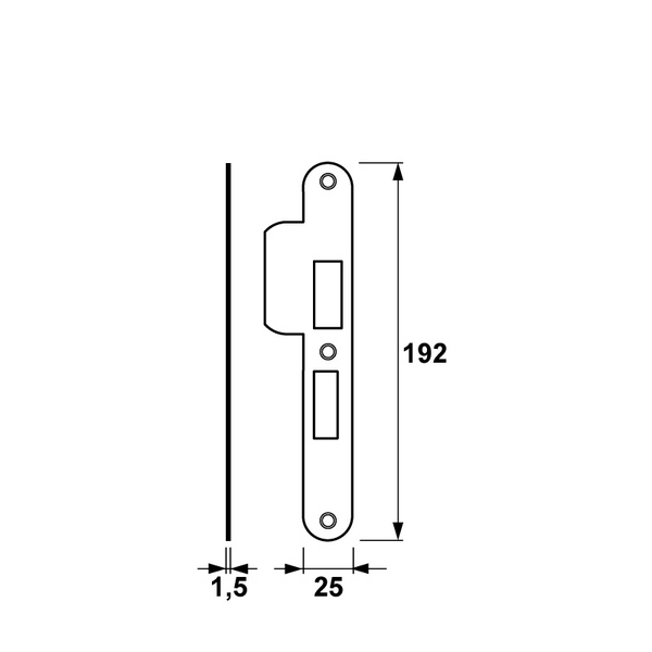 AXA Sluitplaat Afgerond voor 7420/7425 PC55 RVS Din RS 7425-15-81/55ER - Afbeelding 2