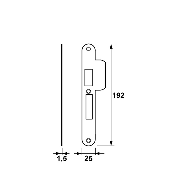 AXA Sluitplaat Afgerond voor 7421/7426 PC55 RVS Din LS 7426-15-81/55EL - Afbeelding 2