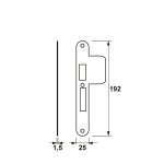 AXA Sluitplaat Afgerond met Lange Lip voor 7421/7426 PC55 RVS Din LS 7426-25-81/55EL - Afbeelding 2