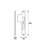 AXA Sluitplaat Afgerond met Lange Lip voor 7421/7426 PC55 RVS Din RS 7426-25-81/55ER - Afbeelding 2