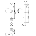 HOPPE Smalschild KTB PC92 Buitenschild met Knop M86G/3359ZA Messing SKG*** - Afbeelding 2