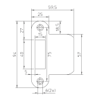 NEMEF Sluitplaat Verlengde Lip Afgerond voor 635 P635/17 RVS Din LS/RS