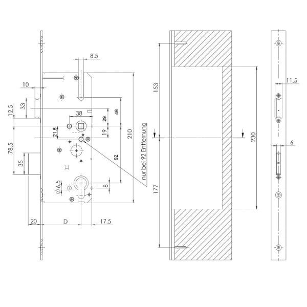 KFV Meerpuntssluiting Reparatieslot Cilinderbediend Hoofdslotset DM40 PC92 - Afbeelding 2