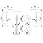 HOPPE Paris Binnendeurbeslag Rozettengarnituur E138Z/42KV/42KVS PC RVS DD37-42mm - Afbeelding 2