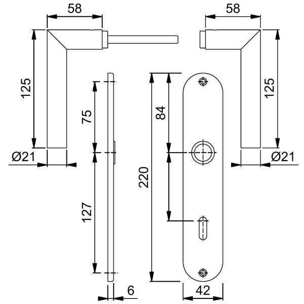 HOPPE Amsterdam Binnendeurbeslag E1400Z/302 WC63 RVS DD35-45mm - Afbeelding 2