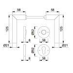 HOPPE Amsterdam Binnendeurbeslag Rozettengarnituur E1400Z/42KV/42KVS PC RVS DD37-42mm - Afbeelding 2