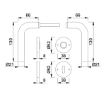 HOPPE Bonn Binnendeurbeslag Rozettengarnituur E150Z/42KV/42KVS SL RVS DD37-42mm - Afbeelding 2