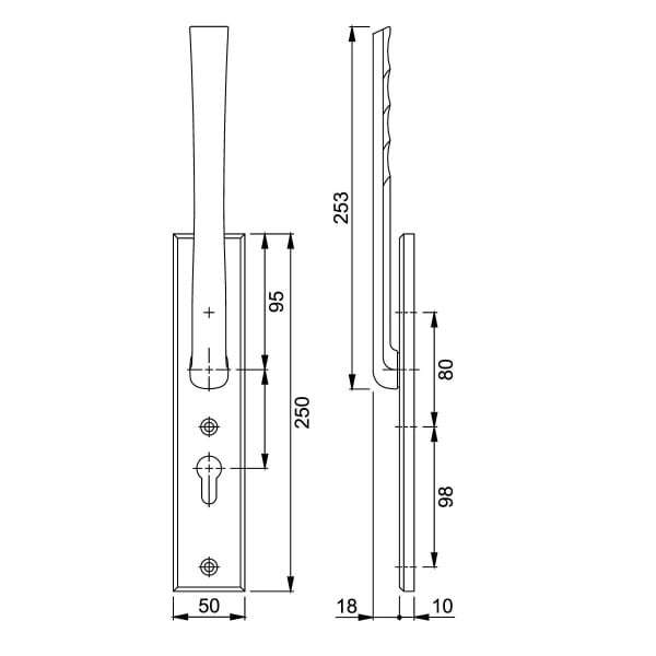 HOPPE London Hefschuifdeurbeslag Binnen HS-575KH/2214 PC69 F1 - Afbeelding 2