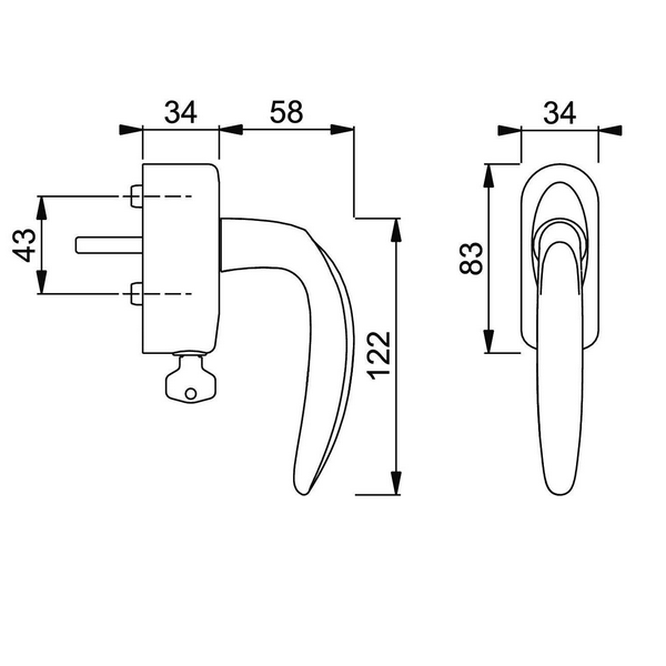 HOPPE Atlanta Draaikiepkruk M1530/US950S Secustik Afsluitbaar 7x32mm F77-R - Afbeelding 2