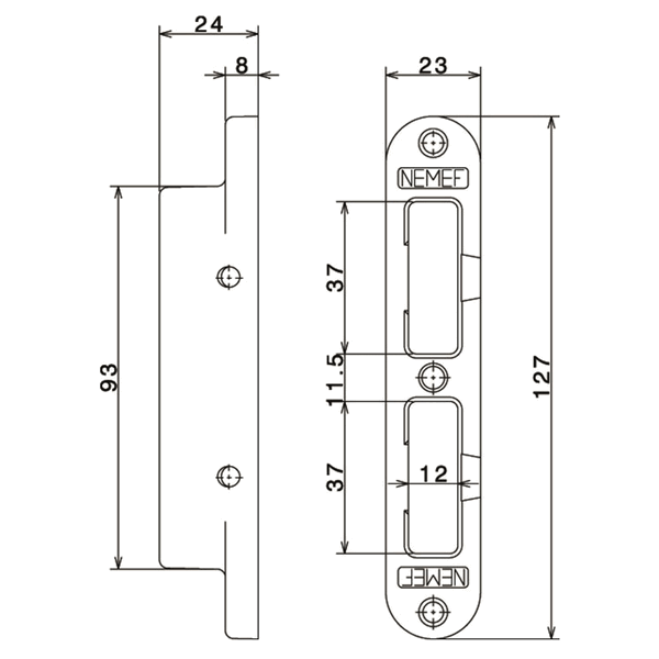 NEMEF Sluitkom voor Veiligheidsslot 1279 VS1200 Zwart LS/RS - Afbeelding 2