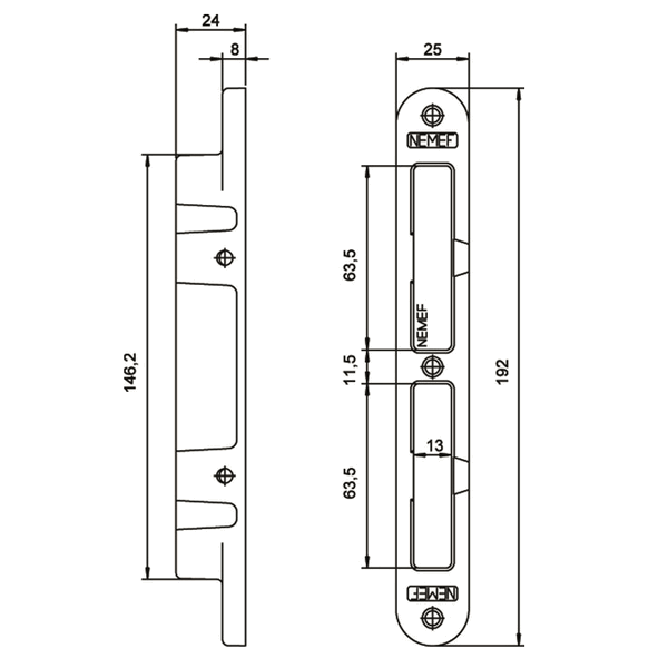 NEMEF Sluitkom voor Veiligheidssloten 4119, 4139 VS4000 Zwart LS/RS - Afbeelding 2