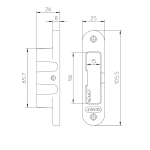 NEMEF Veiligheidssluitkom voor Veiligheidsbijzetslot 4228 VS4228 Zwart Din LS/RS - Afbeelding 2