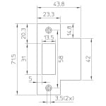 NEMEF Sluitplaat Rechthoekig voor 1255 P1255/12 Verzinkt Din LS/RS