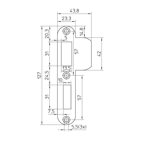NEMEF Sluitplaat Afgerond voor 1279 P1279/17 RVS Din LS - Afbeelding 2