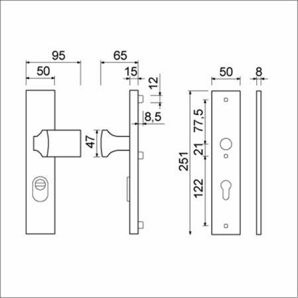 AMI VHB 251/15 VARO 144 RS Veiligheidsbeslag Kerntrekbeveiliging KN/KR PC55 F1 DD:38-45mm SKG*** - Afbeelding 2