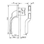 WINLOCK Raamkruk Afsluitbaar Sleutel 80007 Mat Verchroomd Rechts Verkropt 8x40mm 0142-02-3 SKG** - Afbeelding 2