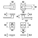 AXA Veiligheidsbeslag Edge Plus Rozet Kerntrek Kr/Kr Cube F8/Zwart SKG*** - Afbeelding 2